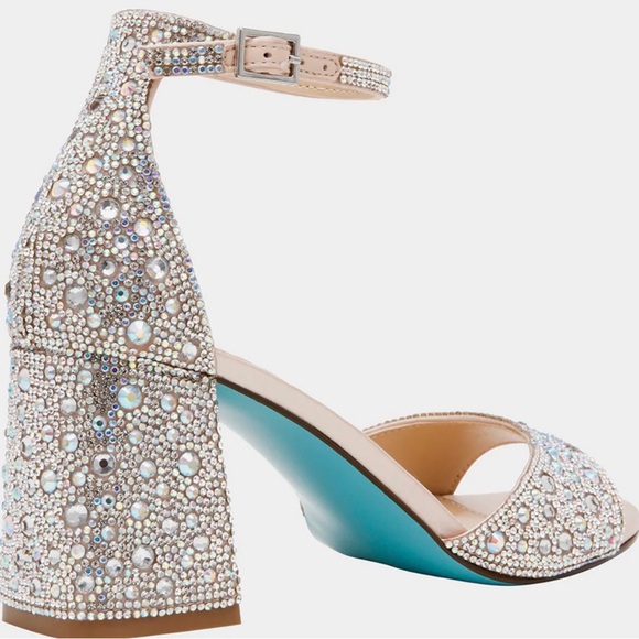 Betsey Johnson Crystal Embellished Heels in Cream - Picture 3 of 9